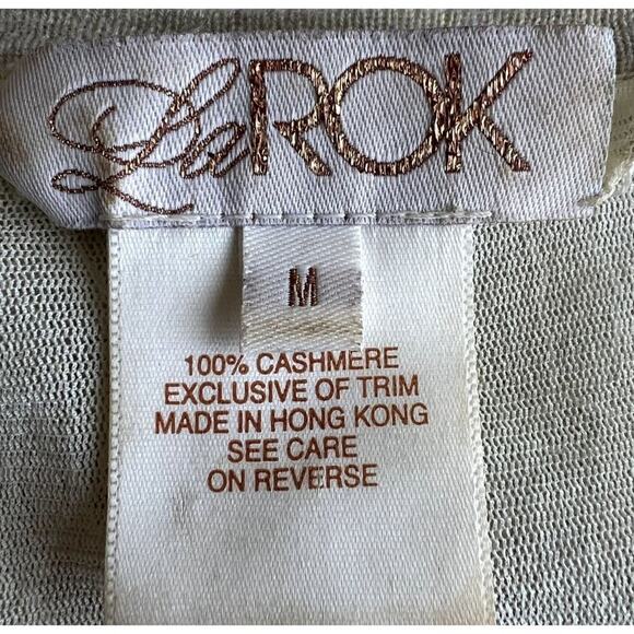 LaROK Sweater Cardigan Women Medium Sequin Cashmere Luxury Designer Button Front - Picture 3 of 7